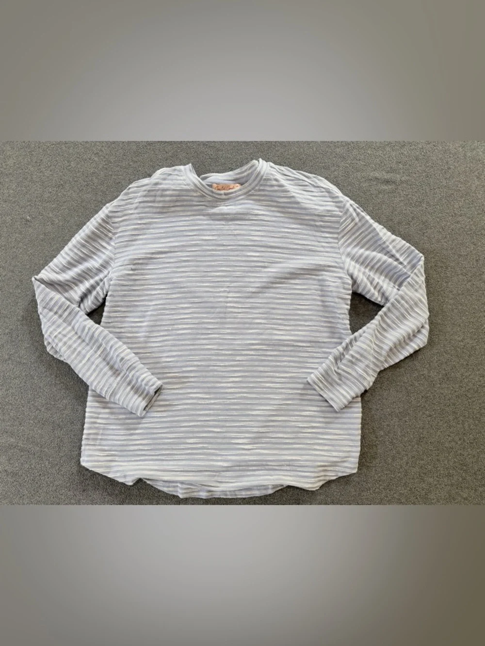 Coastal comfort striped crew neck long sleeve lagenlook boxy women’s medium top